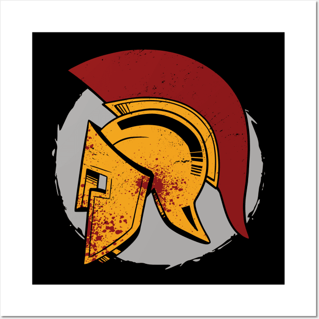 Retro Trojan Helmet Wall Art by SLAG_Creative